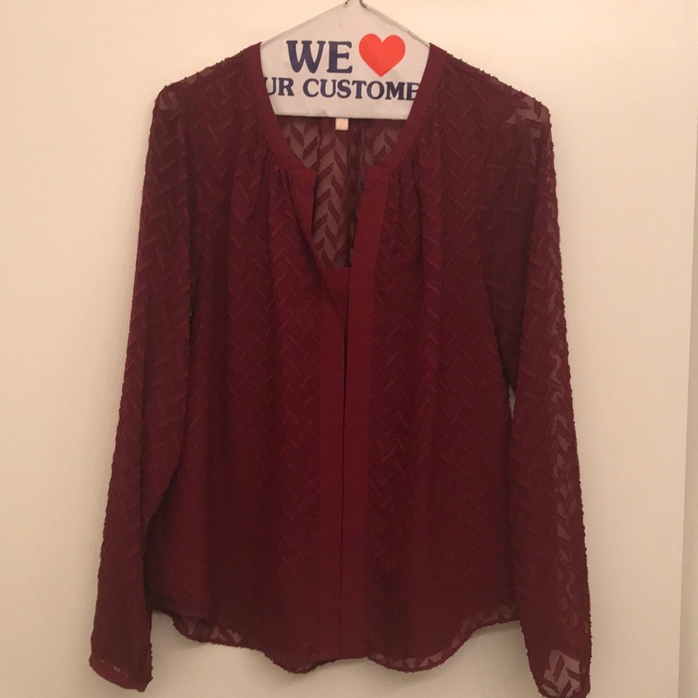 Red long sleeved shirt